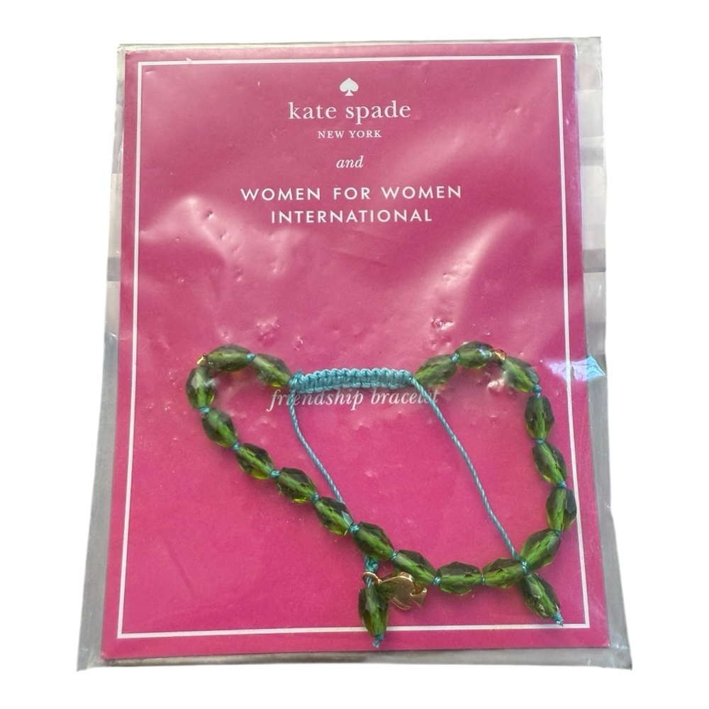 Kate Spade x Women for Women Int. Friendship Bracelet – Green Glass Beads (NWT)